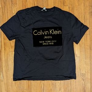 Calvin Klein Suede Logo Black Tee